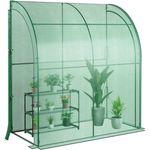 COSTWAY Foliengewächshaus Gewächshaus, mit 2 aufrollbaren Türen und Blumenregal, grün