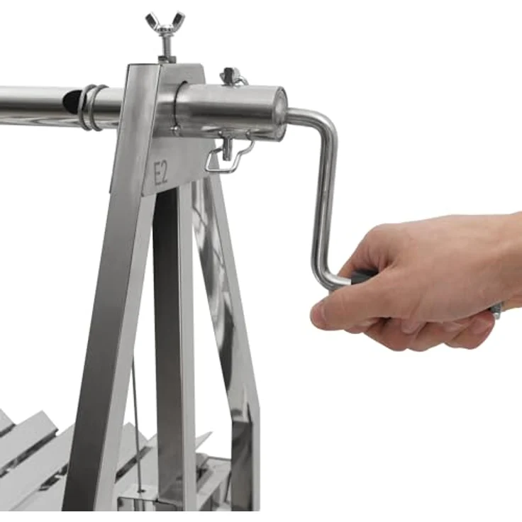 BBQ-Toro Edelstahl Asado Grill, 119 x 45 x 135 cm, Argentinischer Holzkohlegrill mit höhenverstellbarem Rost und Seitenablagen – Bild 6