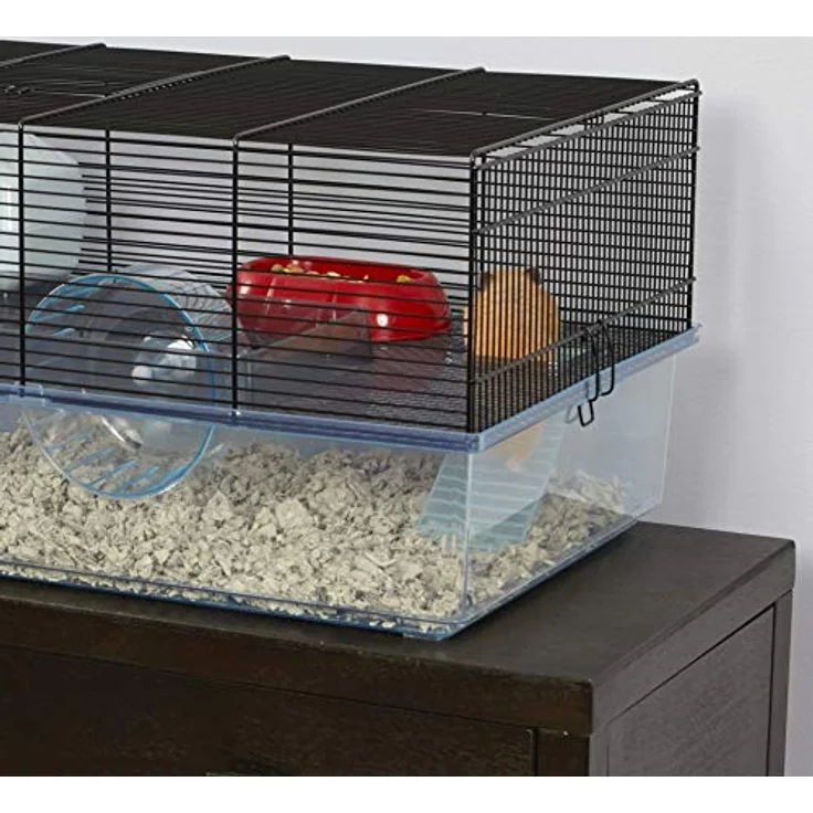 Favola Großer Hamsterkäfig, inkl. Wasserflasche, Laufrad, Futternapf und Hamsterversteck, Maße (L x B x H): 60 x 37 x 30 cm – Bild 4