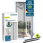 Hoberg Insektenschutzvorhang 90 x 210 cm | Fliegengitter Tür mit XXL-Magnetbändern | Selbstschließend & Strapazierfähig, Weiß