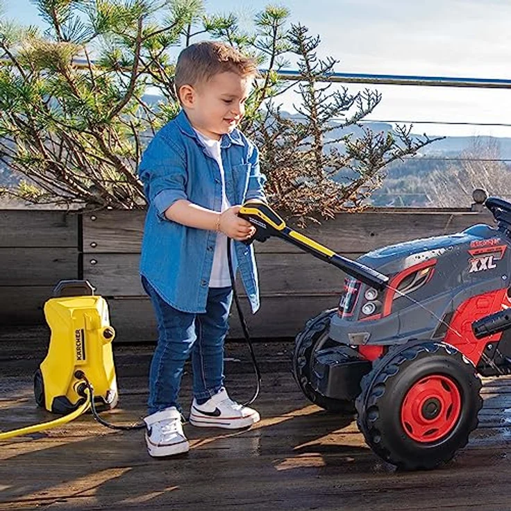 Smoby Toys - Kärcher Hochdruckreiniger K4 (schwarz-gelb) für Kinder - Spiel-Putzgerät mit Wasserstrahl-Funktion - Spielzeug von 3-6 Jahren – Bild 4