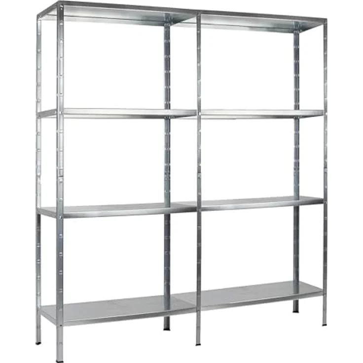 Schulte Regalwelt 2er Set Lagerregal mit 8 PowerMAX-Fachböden, 180x160x40cm Regalsystem, Steckregal mit einfacher Montage ohne Verschrauben, Traglast je Boden bis zu 65 Kg (bis zu 520 Kg gesamt) – Bild 2