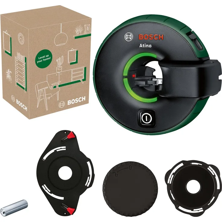 BOSCH Lasermessgerät BOSCH Linienlaser Atino, 0603663AZ0, All in One mit integriertem Maßband und vielseitiger Befestigungsmöglichkeit