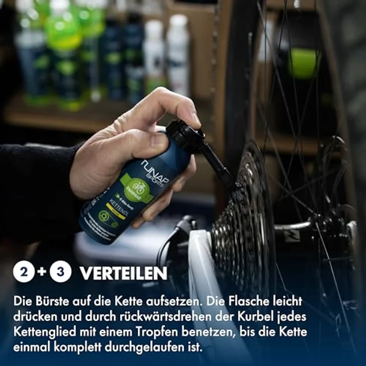 TUNAP SPORTS Kettenöl Ultimate - 125ml Spray mit Dosierpinsel | Fahrrad Langzeit-Schmierung für Ritzel, Schaltwerk und Kette – Bild 6