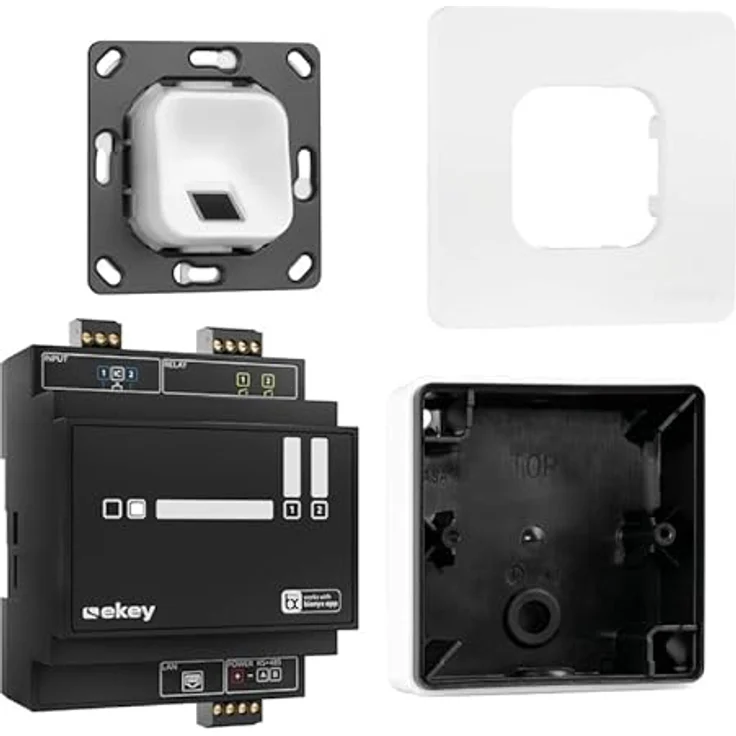 EKEY 203705 xLine Fingerprintset, Biometrische Zutrittslösung für Aufputzmontage mit weißem Fingerprint und Kunststoffrahmen, 0,4 W, 12-24 V, erweiterbar auf bis zu 100 Benutzer – Bild 2