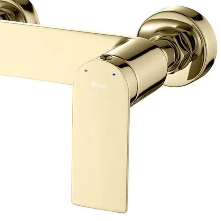 Rea Duscharmatur STORM GOLD Einhebel Brausebatterie mit Duschkopf aus Messing für Bad (Gold) – Bild 3