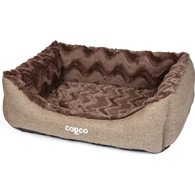 CopcoPet - Hundebett Pia Hundekörbchen Hundesofa, orthopädischer Visco-Schaumstoff, Braun – Bild 2