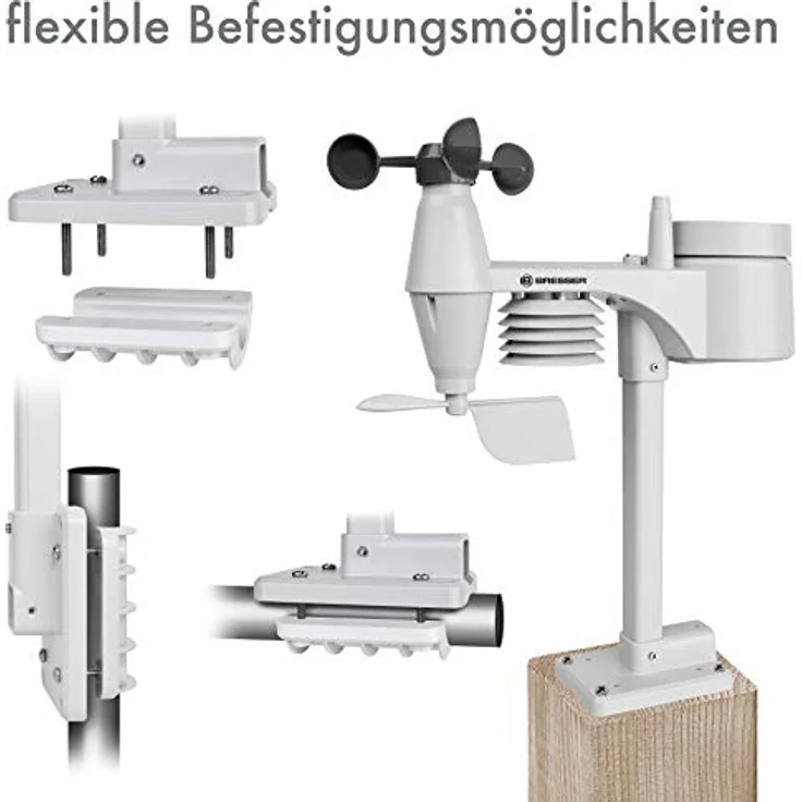 Bresser Wetterstation Funk mit Außensensor Wetter Center 5-in-1, Weiß – Bild 5