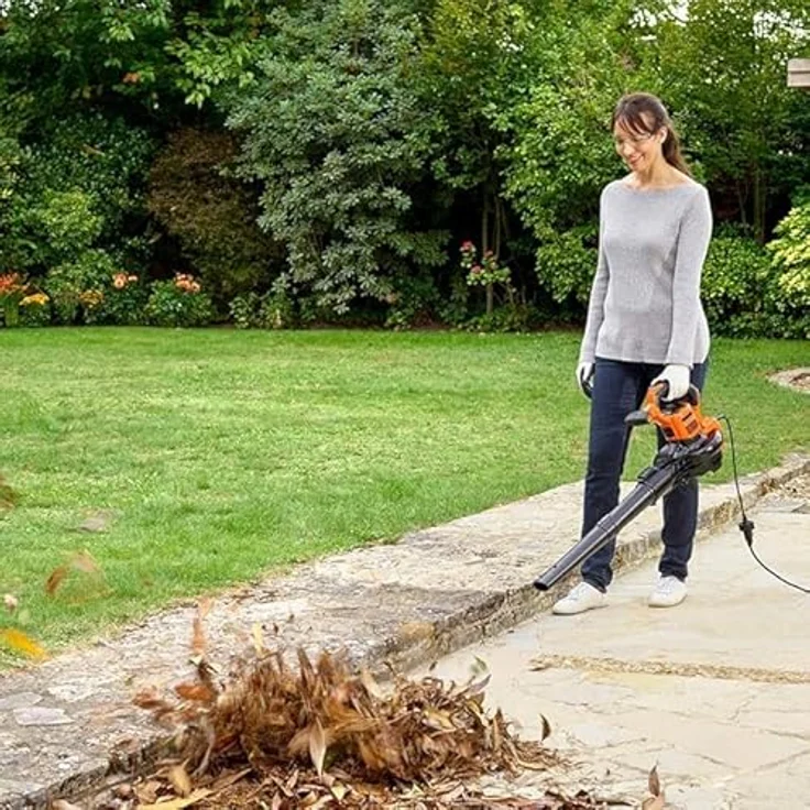 Black und Decker 3-in-1 Elektro-Laubsauger BEBLV300-QS Laubsauger-Laubbläser Häckselfunktion – Bild 5