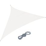 Relaxdays Sonnensegel, dreieckig, 3x3x4,25 m, konkav, PES-Gewebe, wasserabweisend, Sonnenschutz, Spannseile, cremeweiß