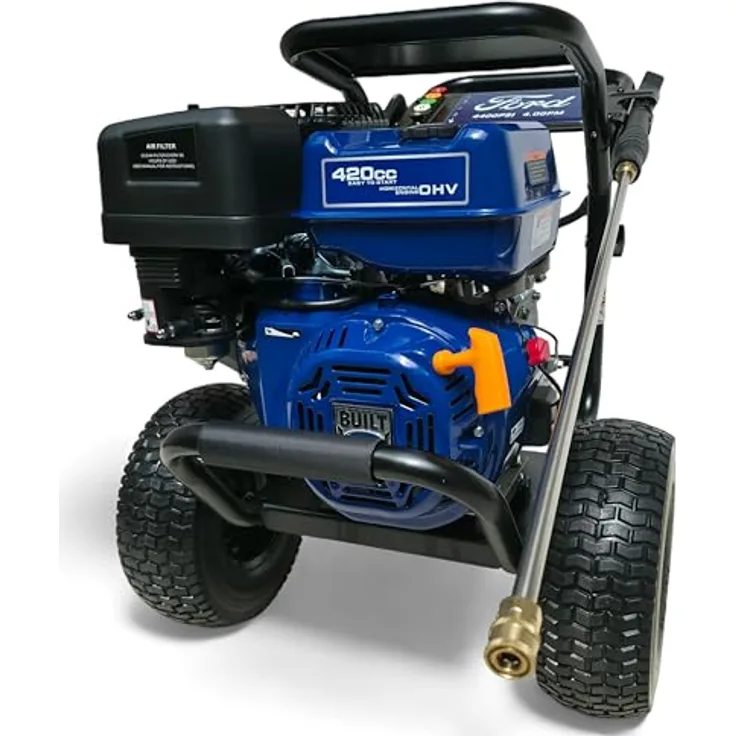 DeTec Hochdruckreiniger Ford Benzin 13PS, Flächenreiniger 420cm³, max. Druck 303 bar, max. Fördermenge 906 l/h, Annovi Reverberi RSV-4G40 Triplex Keramikpumpe