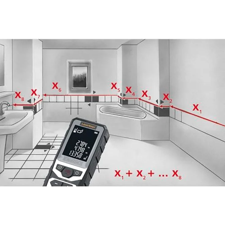 LASERLINER DistanceMaster Laser-Entfernungsmesser mit Koffer, Messbereich 50m – Bild 6