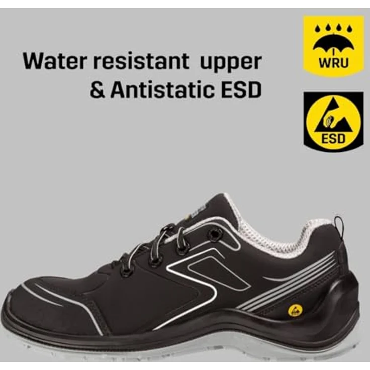 Safety Jogger Flow S3, Sicherheitsschuhe mit Kompositkappe, ESD und rutschfester SRC-Außensohle, niedrig, schwarz – Bild 3