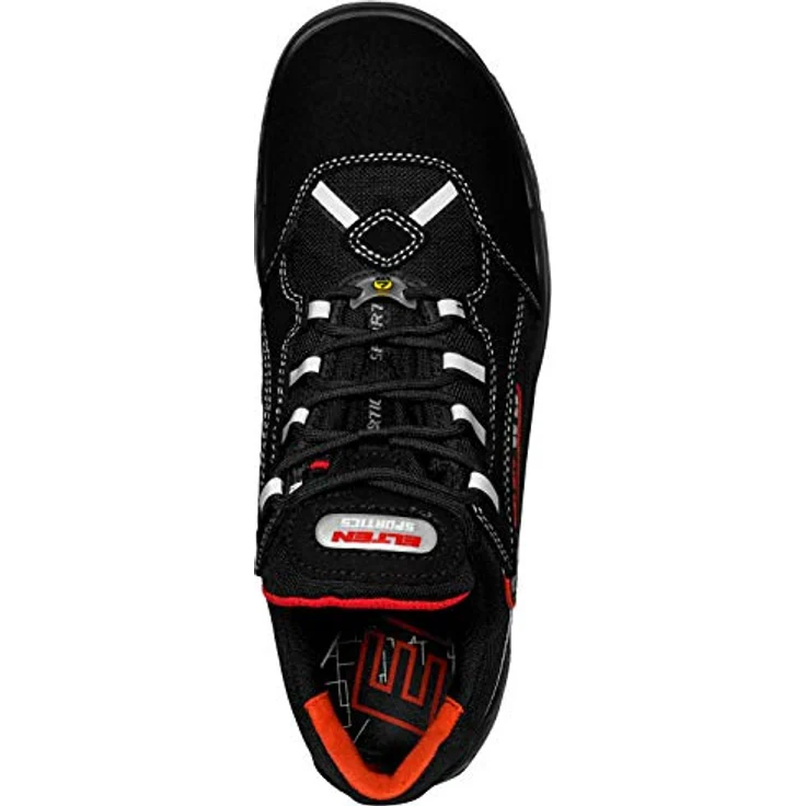 ELTEN SENEX ESD S2 Sicherheitsschuh, Schwarz-Rot, Atmungsaktives Textilfutter, Blockabsatz – Bild 7