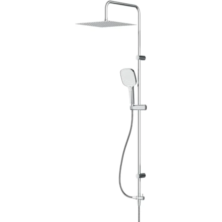 AM.PM Duschsystem PLAY, Regendusche mit teleskopischer Duschstange, 3 Strahlarten, Edelstahl Kopfbrause, Chrom – Bild 9