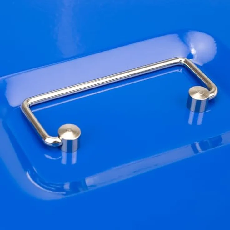 HMF Geldkassette abschließbar, Kasse mit 5 Münzfächern und Tragegriff, Blau, 20 x 16 x 9 cm – Bild 5