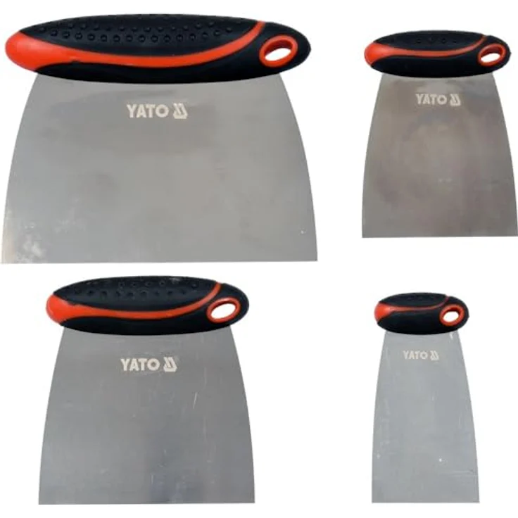 YATO Japanspachtel-Satz 4-teilig, rostfreier Edelstahl mit ergonomischem 2 K-Griff, Klingenbreiten 50-150 mm – Bild 1