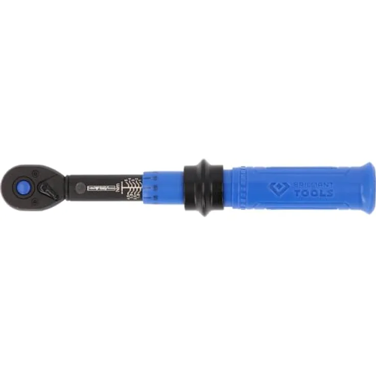 BRILLIANT TOOLS BT141916 1/4" Ratschen-Drehmomentschlüssel, umschaltbar, 1-5 Nm mit Druckknopf-Schnelllösefunktion und +/-3% Auslösegenauigkeit