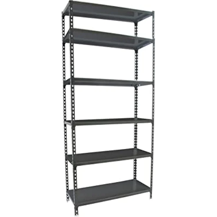 Simonrack Simonclick Plus Metallregal, 250 x 90 x 40 cm, 6 Böden, Traglast 180 kg pro Boden, Stecksystem, Anthrazit – Bild 1