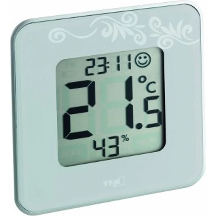 TFA-Dostmann TFA Style Digitales Thermo-Hygrometer, moderne Anzeige für Temperatur und Luftfeuchtigkeit, helles braungrau – Bild 2
