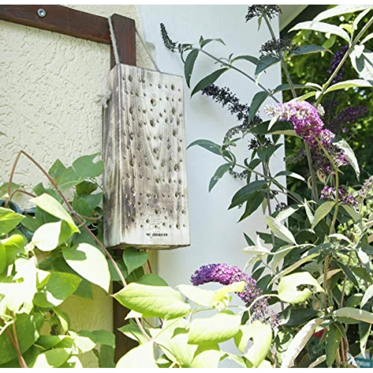 Windhager Wildbienennistholz, Nisthilfe Brutplatz Nistplatz, aus Massivholz, inklusive Schnur zum Aufhängen, braun, 8 x 12,5 x 30 cm, 06995 – Bild 4