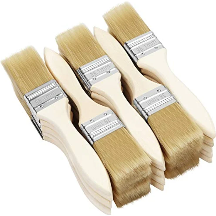 Kurtzy Pinselset 24-er Pack – 38,1mm Pinselkopf, Malerpinsel Größe 17,5cm - Pinsel Set für Farben, Lack, Beizen, Klebstoffe - Flachpinsel, Lasurpinsel, Lackpinsel für Malerbedarf, zum Streichen, DIY – Bild 5