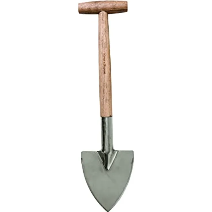 Kent & Stowe Staudenspaten – Profi-Spaten aus Edelstahl, für die Verwendung im Beet, Gartenspaten mit Stiel aus Eschenholz, Länge: 54 cm