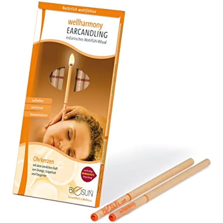 10 Stück (5 Paar) BIOSUN wellharmony Ohrkerzen / Ohrenkerzen Mit Sicherheits-Filter. Sinnlicher Duft Von Orange, Grapefruit Und Tangerine