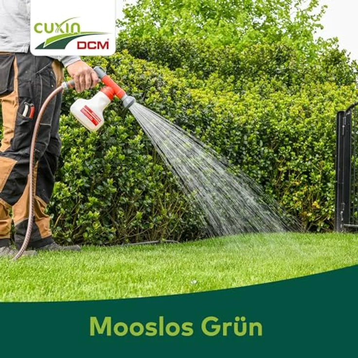 Cuxin DCM Mooslos Grün, flüssiger Rasendünger mit schneller Nährstoffversorgung für 250 qm, 2,5l – Bild 6