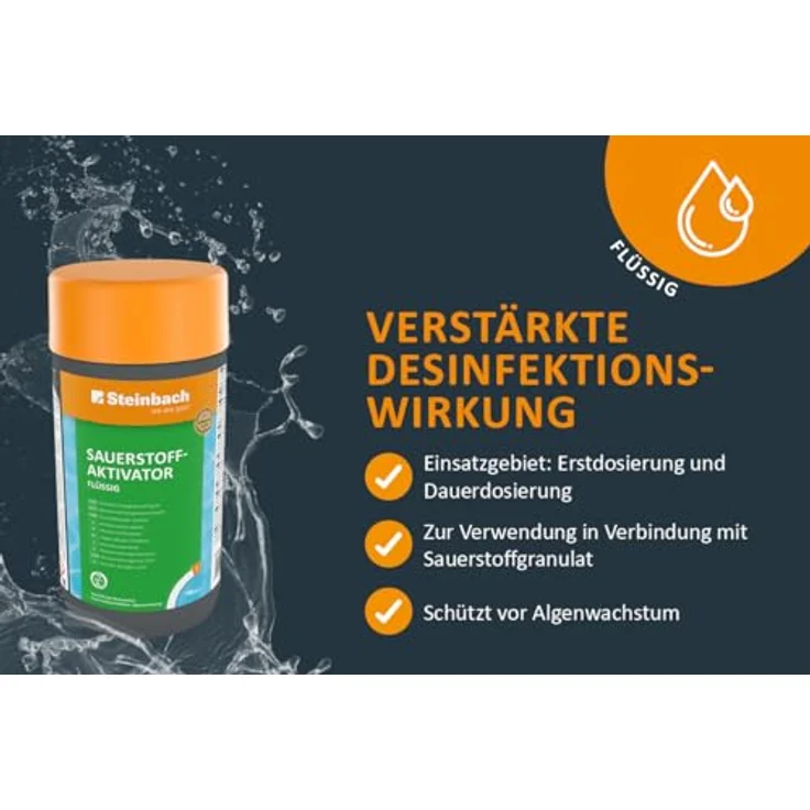 Steinbach Poolchemie Sauerstoffaktivator flüssig, 1 l, Algenverhütung, 07535S01TD08 – Bild 5