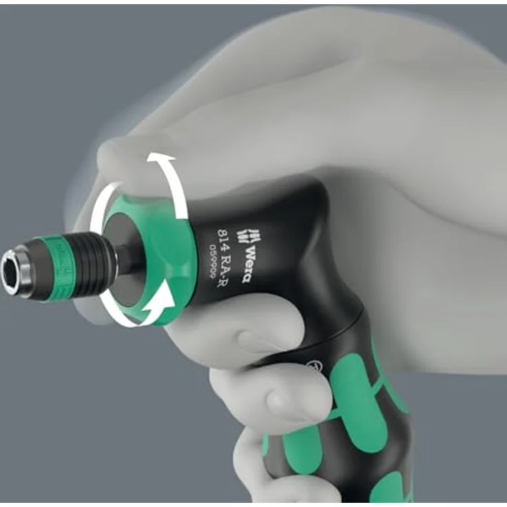 Wera 05051536001 Kraftform Kompakt Pistol RA-R 2, 13-teilig, Schraubendreher mit integrierter Ratsche und Bit-Magazin, intuitive Umschaltung – Bild 4