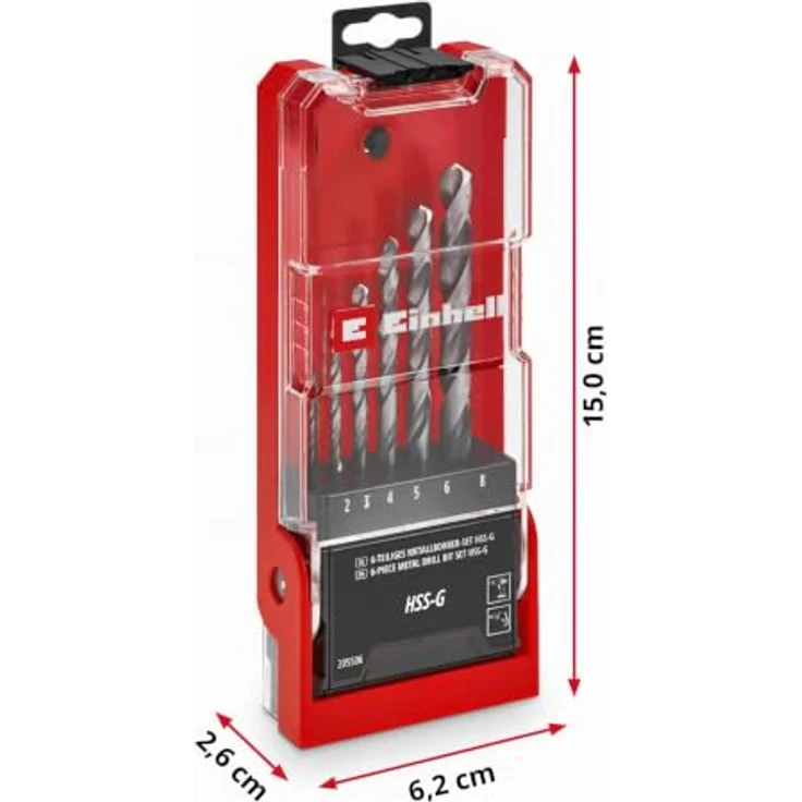 Einhell HSS-G Metallbohrer-Set, 6-teilig, mit 135° Split Point Spitze, Aufbewahrungskassette, 2-8 mm – Bild 12