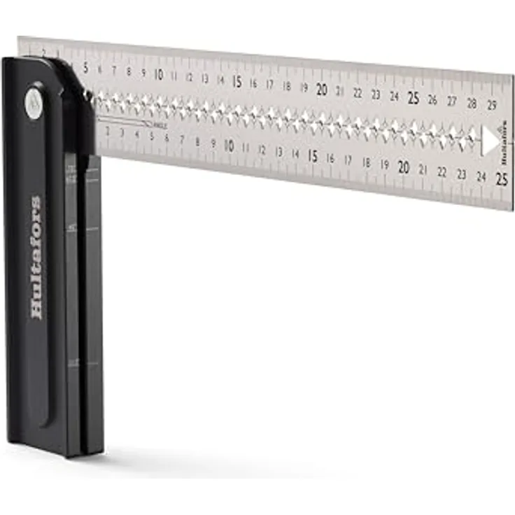 Hultafors Verstellbarer Gehrungswinkel Quattro 270, Aluminium 300mm x 45mm, faltbar mit Feststellung bei 45°, 90°, 135° & 270°, Anreißkerben & Mittellinie, Made in EU, 253120
