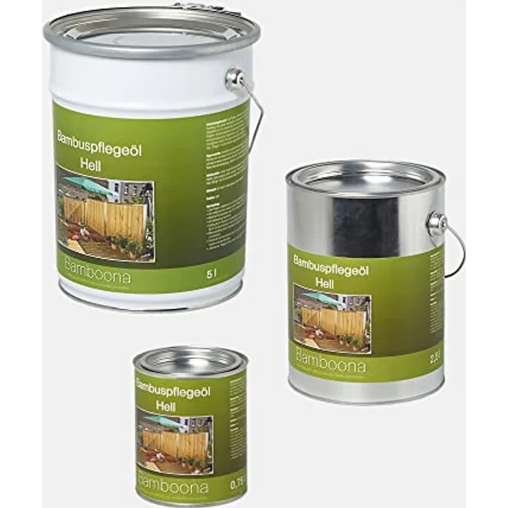 Bamboona Bambus-Pflegeöl hell, hochwertige Ölharzbehandlung für Zäune, Rohre & Terrassendielen, 2,5 L