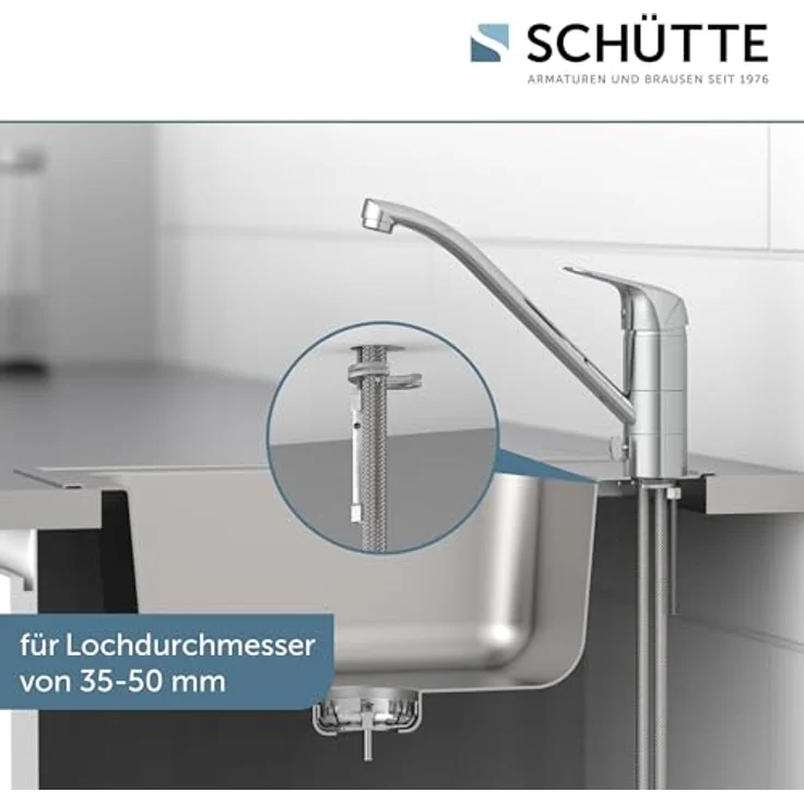 Schütte Spültischarmatur LUCA, Hochdruck Wasserhahn Küche für Unterfenster-Montage, chrom, 360° schwenkbar, Bajonett-Verschluss – Bild 3