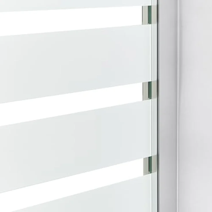 Beliani Badewannenaufsatz 140x100 cm, 2-teilig mit Schwingtür und Edelstahlgriff, Sicherheitsglas und Aluminiumprofil, modern, silber – Bild 5