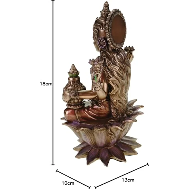 Statue Lakshmi indischer Gott des Glücks der Weisheit und des Reichtums Hinduismus Figur Indien – Bild 3