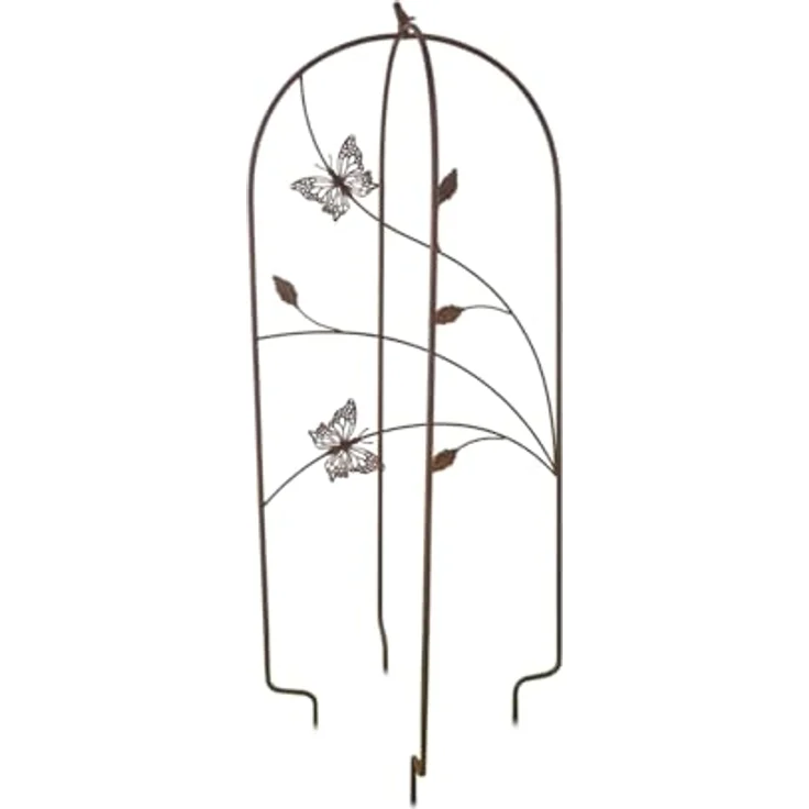 HTI living Rankhilfe mit Schmetterlingen aus Metall in Rostoptik, 43 cm breit – Bild 2