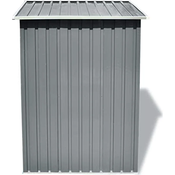 vidaXL Gerätehaus Metall 204x132x186cm Grau Schuppen Gartenhaus Geräteschuppen – Bild 5