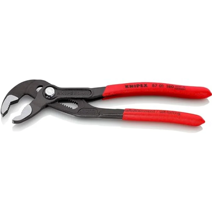KNIPEX 87 01 180 SB Cobra Hightech-Wasserpumpenzange mit rutschhemmendem Kunststoff überzogen grau atramentiert 180 mm – Bild 2