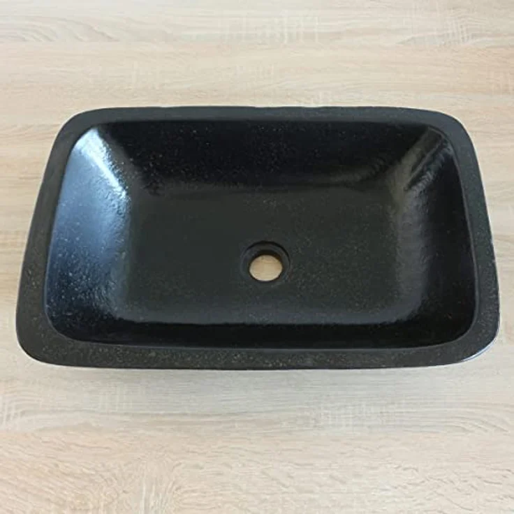 Oriental Galerie Waschbecken Terrazzo Schwarz 56 x 36 x 12 (1-St) – Bild 3