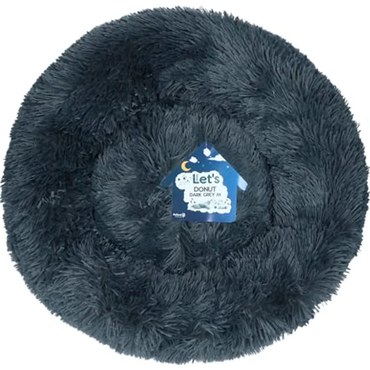 Generisch Let's Sleep Donut Ø 50 cm Schlafkorb M, für Hunde & Katzen (Dunkelgrau)