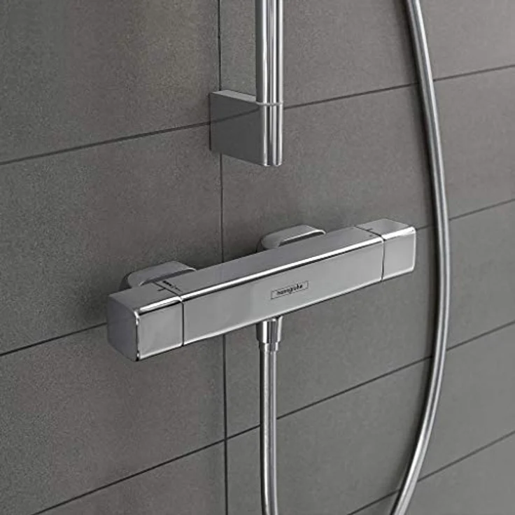hansgrohe, Badarmatur, Ecostat E Duschthermostat Aufputz, CoolContact, SoftCube-Design, Chrom – Bild 4