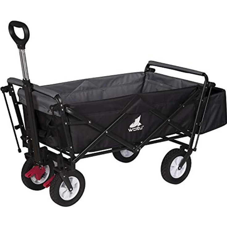 WOLTU Faltbarer Bollerwagen XXL, Handwagen mit abnehmbarem Sonnendach, Feststellbremse und 80kg Tragkraft, Anthrazit – Bild 2