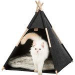 TRIXIE modernes und kuscheliges Tipi für Hunde und Katzen, Höhle aus Filz mit rutschfestem Boden - 36278, Anthrazit