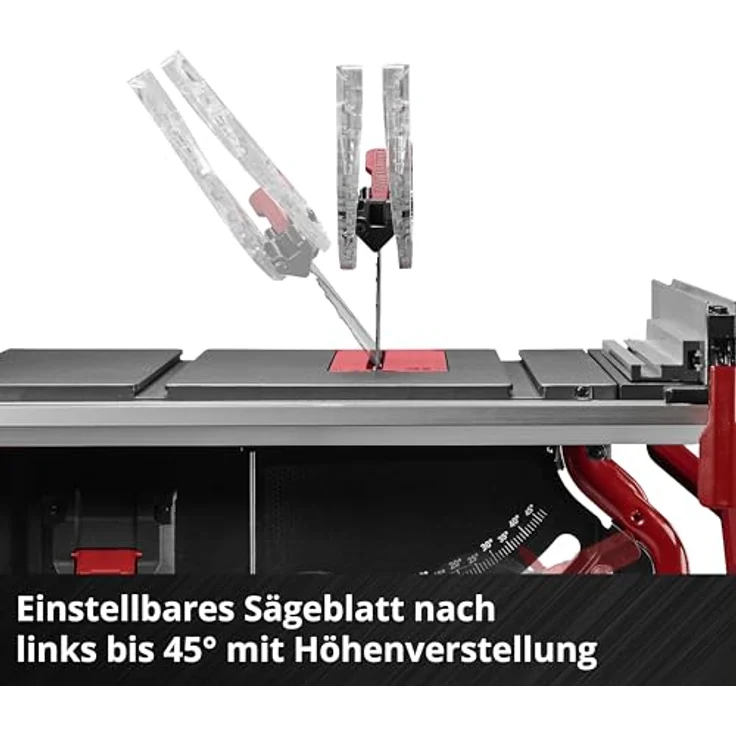 Einhell Akku-Tischkreissäge TE-TS 36/10 T Li-Solo, leistungsstark mit stufenloser Höhenverstellung und Neigung bis 45°, Aluminiumtisch, ohne Akku und Ladegerät – Bild 7