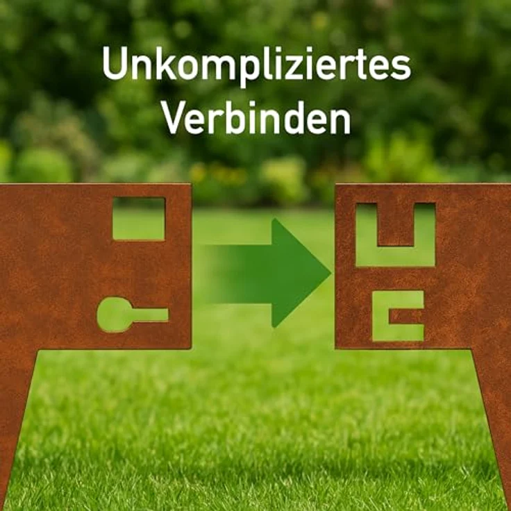 Intergarden Cortenstahl Rasenkante 6m, Rostfrei mit natürlicher Patina, Beeteinfassung aus Metall, 16 cm hoch – Bild 2