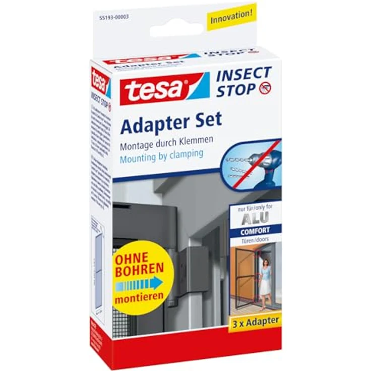 TESA 55193-00 Adapter Alu Comfort Fliegengitter Adapter-Set Passend für Marke Tesa Fliegengitter 3St. – Bild 2