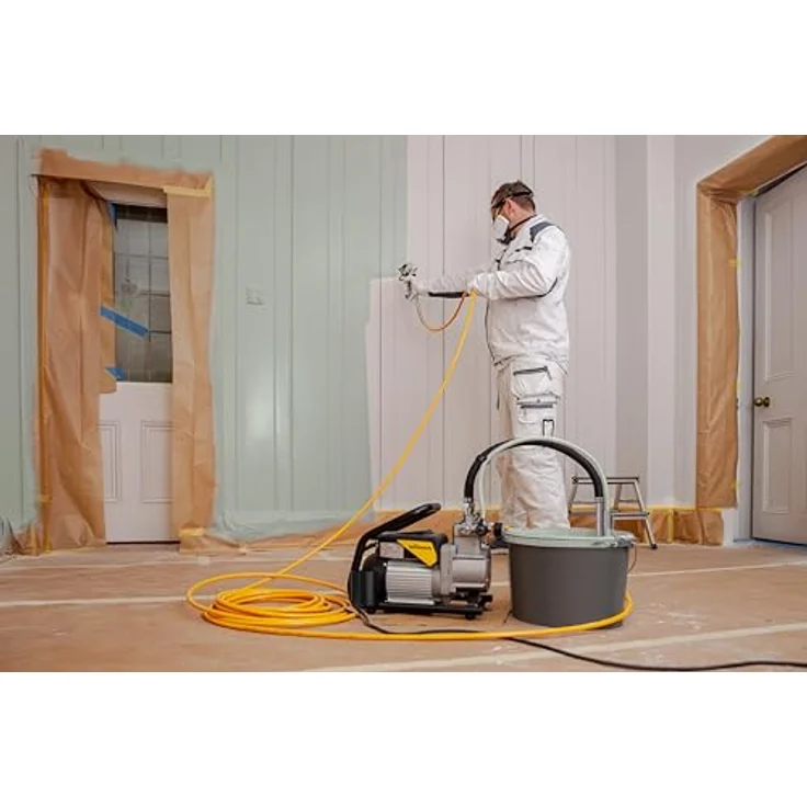 WAGNER Membranpumpe SuperFinish 21 Pro Airless HEA, 2,1 l/min Fördermenge mit 15 m HD-Schlauch, wartungsarm und pulsationsarm – Bild 4