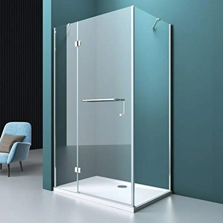 Mai & Mai Duschkabine R04k, 100x90cm Eckeinstieg aus 6mm ESG Sicherheitsglas, mit NANO-Beschichtung und verchromtem Türgriff – Bild 8